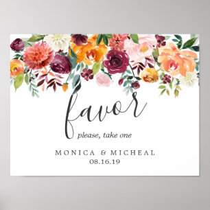 Poster Fleur du pays Symbole de mariage fleur d'automne