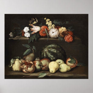 Poster Fleur et fruits encore vie