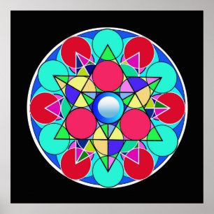 Poster Fleur étoile Abstraite