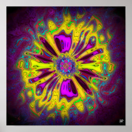 Poster Fleur étoilée en floraison v2 motif pareidolia