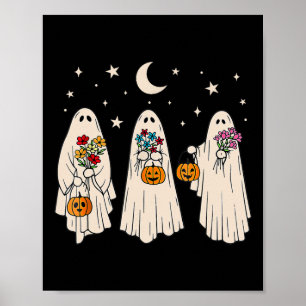 Poster Fleur Fantôme Super Retro Halloween Costum
