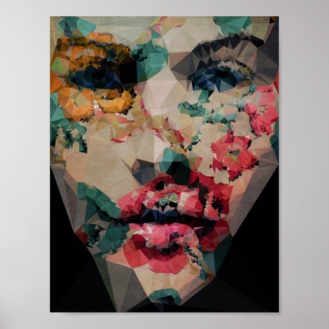 Poster Fleur Girl - Kubistika par Boris Draschoff (Devant)