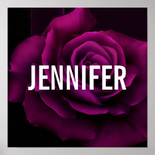 Poster Fleur gothique de rose violet-rouge