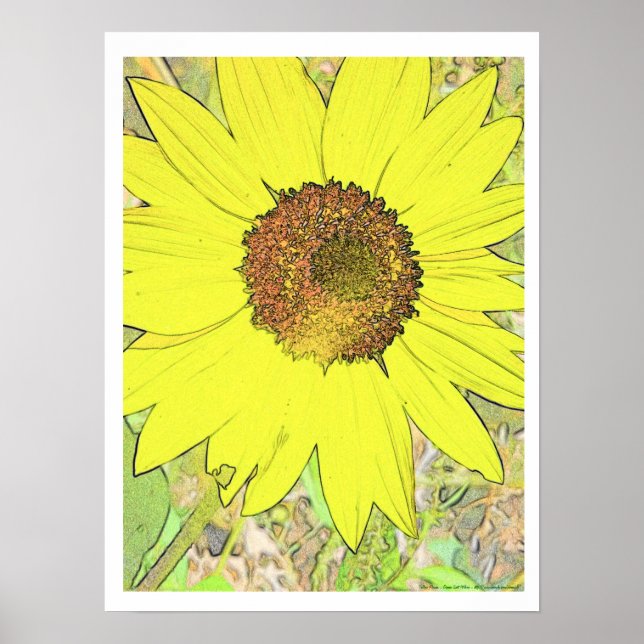 Poster Fleur jaune (Devant)