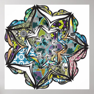 POSTER FLEUR KALEIDOSCOPIC