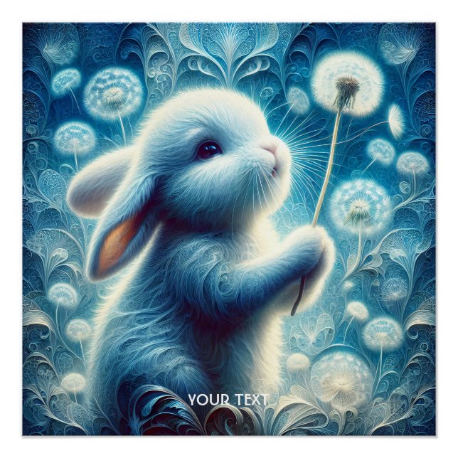 Poster Fleur lapin de lapin mignonne Imaginaire (Devant)