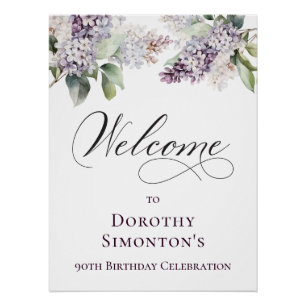 Poster Fleur Lilac violette 90e anniversaire numérique