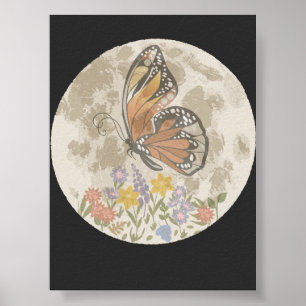 Poster Fleur Lunaire Fantaisiste