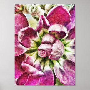 Poster Fleur magenta Art photographique Abstrait