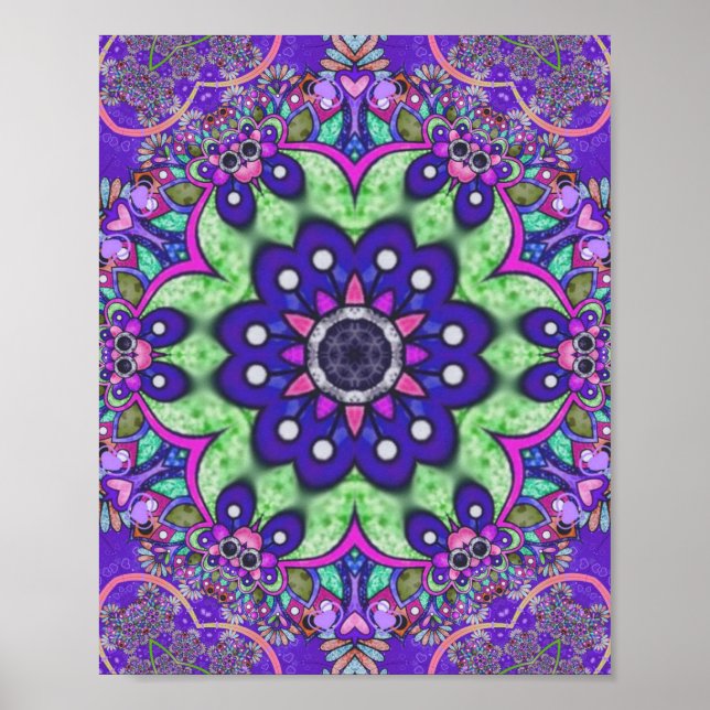 Poster Fleur Mandala (Devant)