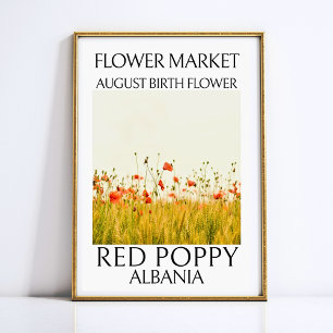 Poster Fleur Marché Fleur de naissance AOÛT Art Imprimer