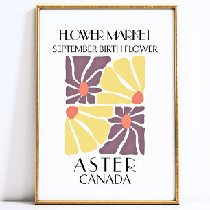 Poster Fleur Marché Fleur de naissance SEPTEMBRE Art Impr