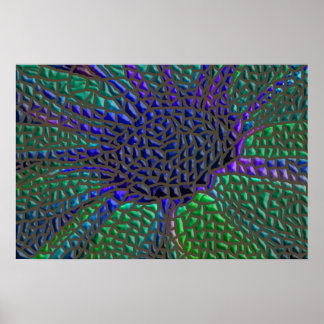 Poster Fleur mosaïque