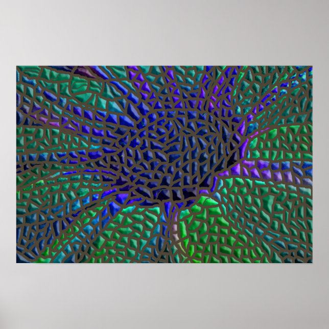 Poster Fleur mosaïque (Devant)