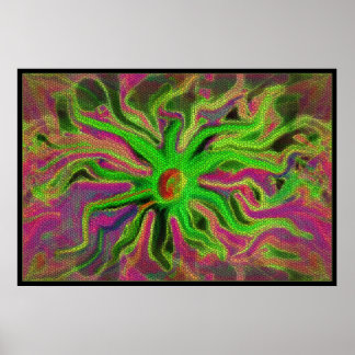 Poster fleur mosiaque