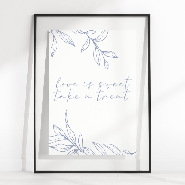 Poster Fleur Periwinkle Simple Mariage L'amour est doux (Créateur téléchargé)