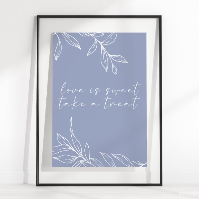 Poster Fleur Periwinkle Simple Mariage L'amour est doux (Créateur téléchargé)