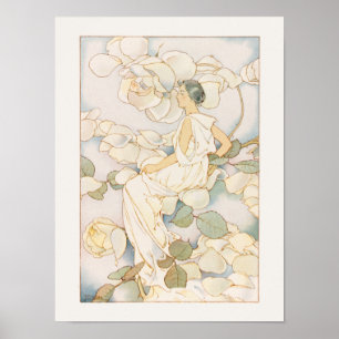 Poster Fleur poilue aux roses jaunes