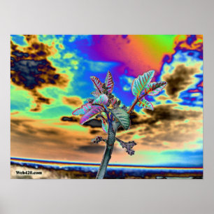 Poster fleur psychédélique