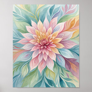 Poster Fleur Radieuse : Une Symphonie Botanique Transluci