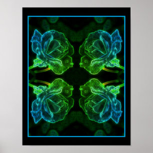 Poster Fleur Rose Abstrait