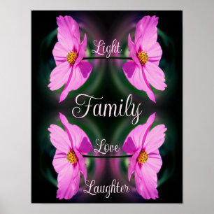 Poster Fleur rose de famille Mots Abstraits inspirés