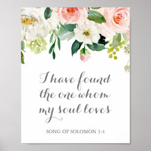 Poster Fleur rose que j'ai trouvé Celui que mon âme aime