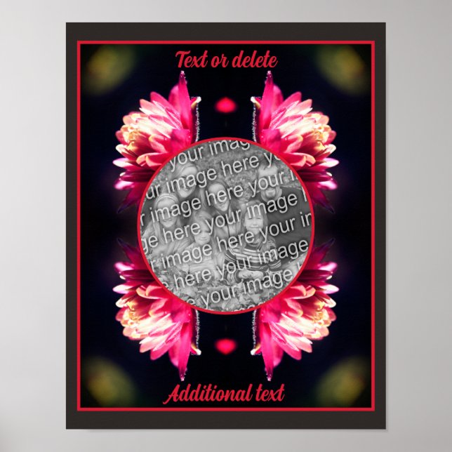 Poster Fleur Rouge Dans Le Cadre Soleil Créer Votre Propr (Devant)