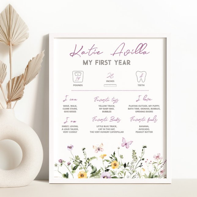 Poster Fleur sauvage 1er anniversaire Jalon (Créateur téléchargé)