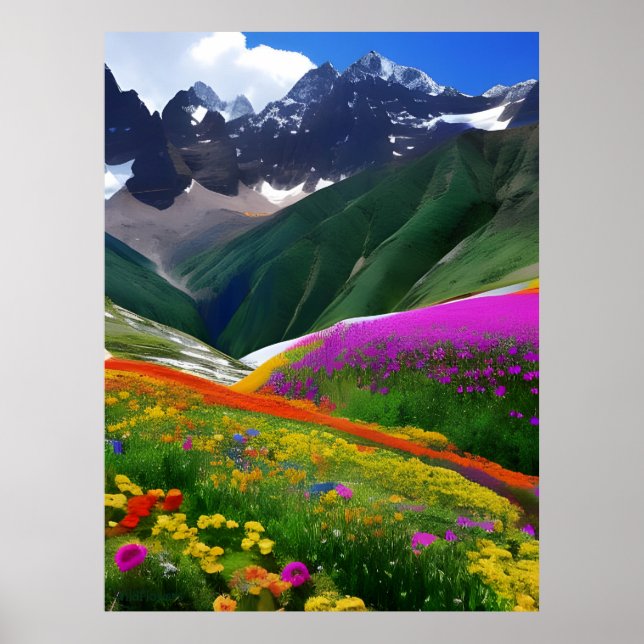 Poster Fleur sauvage AI Imaginaire Art numérique Imprimer (Devant)