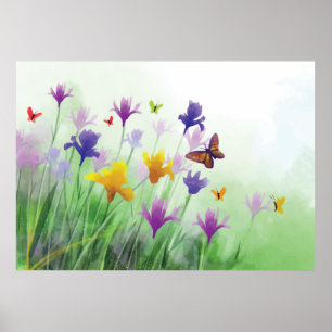 Poster Fleur sauvage aquarelle
