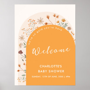 Poster Fleur sauvage  Arch Baby shower de l'automne Bienv