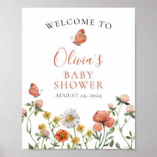 Poster Fleur sauvage Baby in Bloom baby shower Bienvenue