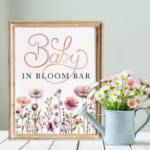Poster Fleur sauvage Baby In Bloom Baby shower Bloom Bar