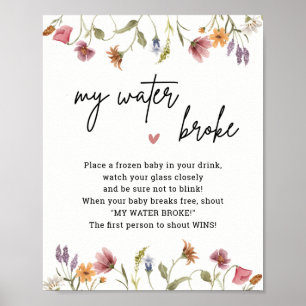 Poster Fleur sauvage Baby shower My Water Broke Jeu