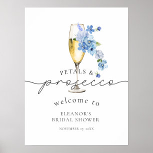 Poster Fleur sauvage bleu pétales et Fête des mariées de 