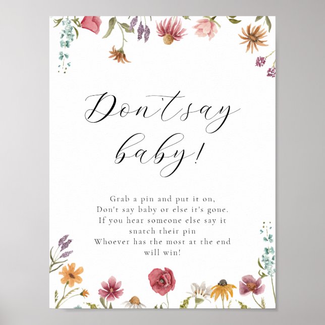 Poster Fleur sauvage Bloom ne pas dire Baby Game Signer (Devant)