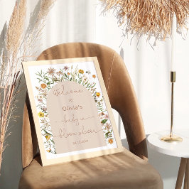 Poster Fleur sauvage Boho Baby dans le Baby shower en fle