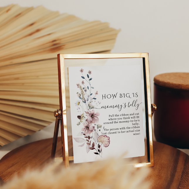 Poster Fleur sauvage boho Baby shower Mommy's Belly Jeu (Créateur téléchargé)