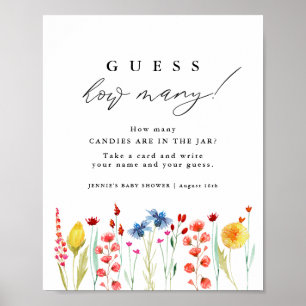 Poster Fleur sauvage Bordure Devinez Combien De Jeu Affic