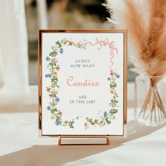 Poster Fleur sauvage Bow rose Combien de bonbons dans le  (Créateur téléchargé)