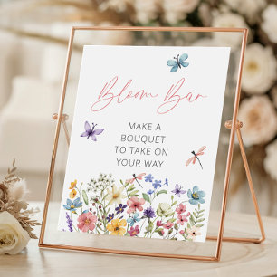 Poster Fleur sauvage Butterfly Baby shower Bloom Bar