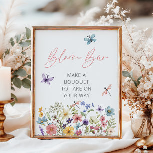 Poster Fleur sauvage Butterfly Baby shower Bloom Bar