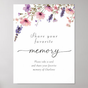 Poster Fleur sauvage colorée "Partagez votre souvenir pré