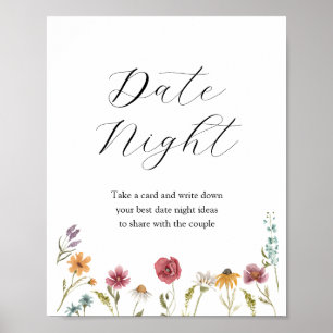 Poster Fleur sauvage Date Nuit Idées Fête des mariées