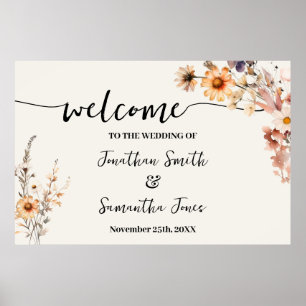 Poster Fleur sauvage d'automne Accueil Mariage de cérémon