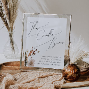 Poster Fleur sauvage d'automne Boho   Ce Panneau Brûle De