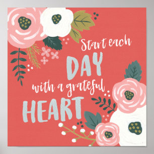 Poster Fleur sauvage Daydream - Typographie du coeur grac