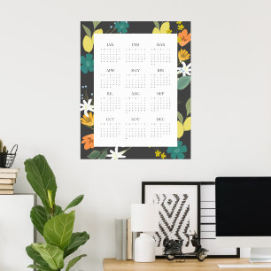 Poster Fleur sauvage de charbon de bois tendance 2025 Cal
