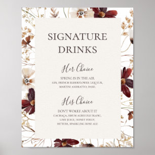 Poster Fleur sauvage de Cuivre Bourgogne   Signature Bois